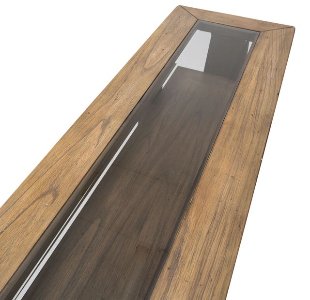 Michael Amini® Del Mar Sound Glass Top Console Table with Boardwalk Base-3