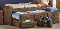 American Wholesale Furniture Chestnut Twin Captains Bed