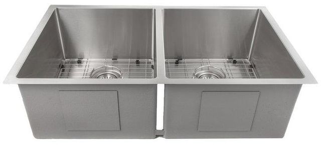 ZLINE Anton 33" Stainless Steel Undermount Double Bowl Kitchen Sink with Bottom Grid-0