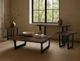 International Furniture Direct Riverwood Brown End Table with Black Base-1