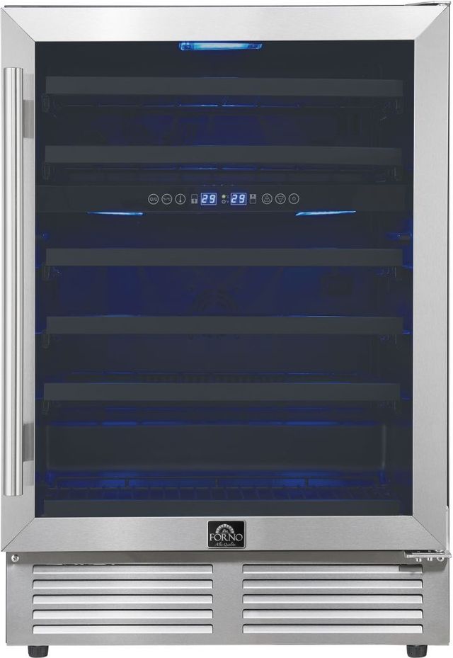 FORNO® Bacchino Series Alta Qualita 24" 4.8 Cu. Ft. Fingerprint Resistant Stainless Steel Wine Cooler -0