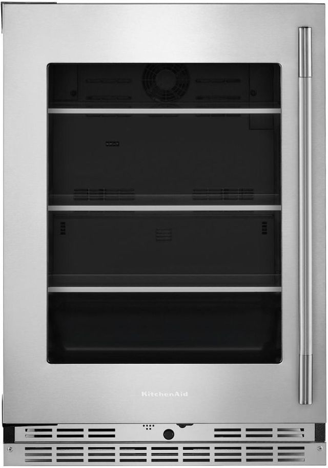 KitchenAid® 24" 5.2 Cu. Ft. PrintShield™ Stainless Finish Built-In Undercounter Beverage Center-0