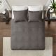 Olliix by Madison Park Dark Grey Full/Queen Quebec Reversible Coverlet Set-3