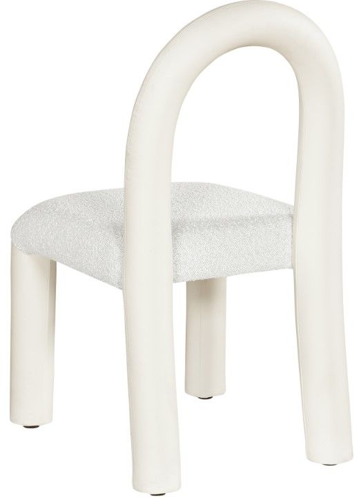 Meridian Furniture Amari Cream Boucle/Vegan Leather Upholstered Dining Side Chair-4