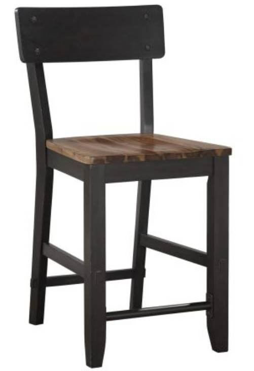 Steve Silver Co. Bermuda Black/Dark Acacia Counter Stool | Big