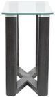 Magnussen Home® Wexler Black Truffle Sofa Table with Clear Glass Top-3