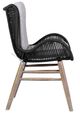 Armen Living Mateo Charcoal/Gray/Natural Fabric/Wooden Outdoor Dining Chair-5
