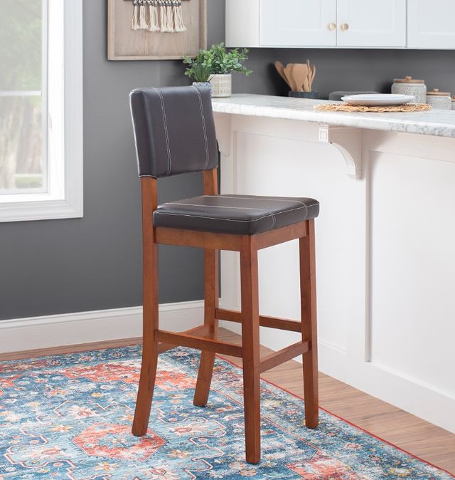 Linon Milano Black/Walnut Bar Stool-1