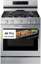 Samsung® 30" Fingerprint Resistant Stainless Steel Smart Freestanding Natural Gas Range with Built-in WiFi and No Preheat Air Fry