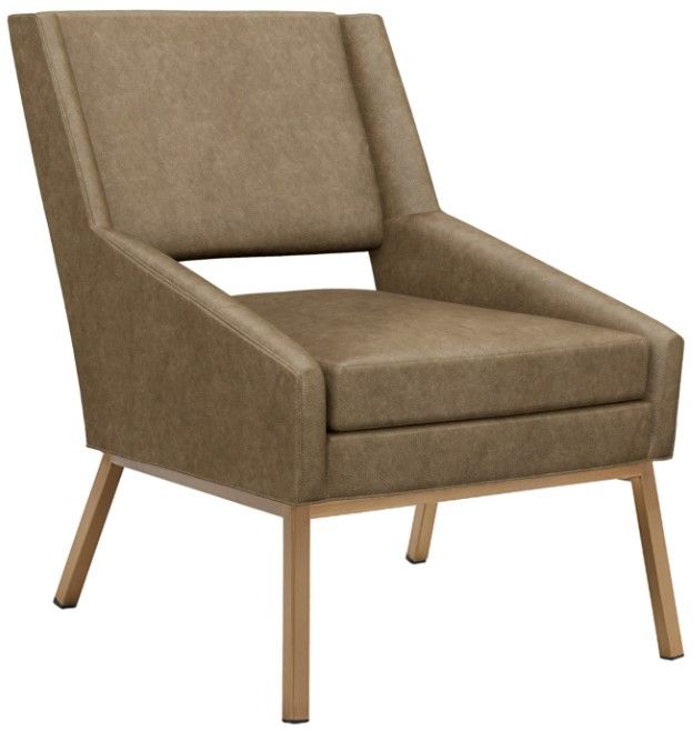 Lexington Home Customizable Kitano Amani Leather Chair with Bright Brass Base-0