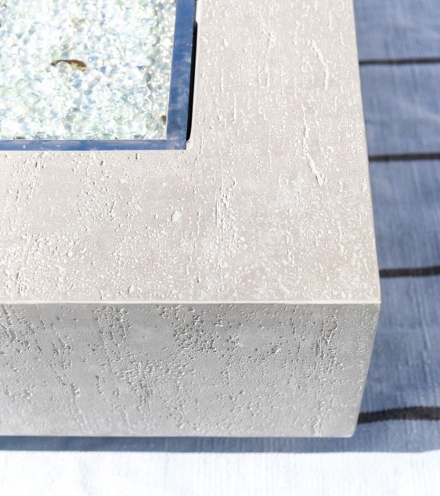 Sunset West Bazaar Gravelstone Glass Fiber Reinforced Concrete Square Outdoor Fire Table-1