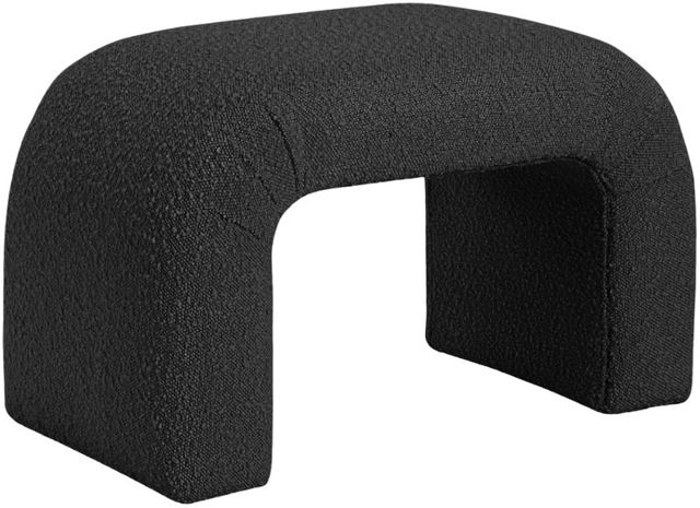 Meridian Furniture Niagara Black 28" Boucle Fabric Bench-0