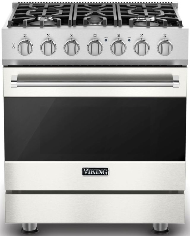 Viking® 3 Series 30" Pure White Pro Style Dual Fuel Range-0