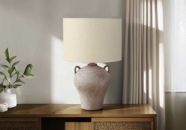 Monarch Specialties Inc. Beige Ceramic Table Lamp with Beige Shade-2