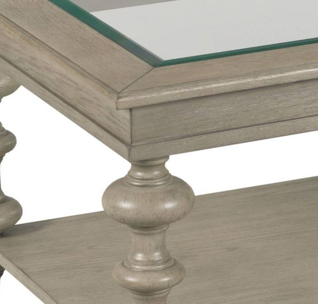Creek Side Customs Tigbee Glass Top Rectangular Cocktail Table with White Oak Base-1
