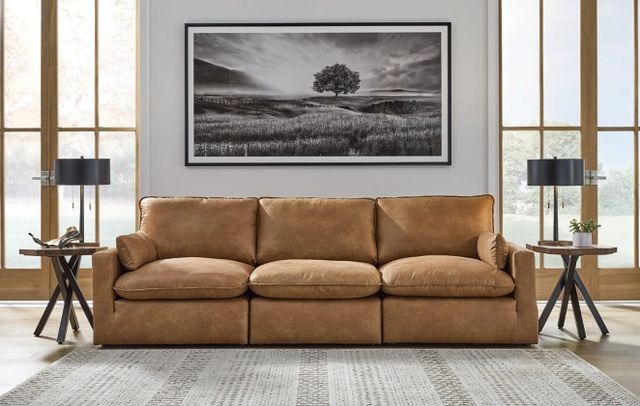 Benchcraft® Marlaina 3-Piece Caramel Sectional Sofa-1