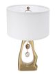 A & B Home Gold/White Geode Shaped Table Lamp with Drum Shade-1