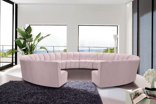 Meridian Furniture Infinity 12-Piece Pink Velvet Modular Sectional-1
