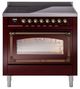 Ilve® Nostalgie II Noblesse 36'' Burgundy Pro Style Induction Range with Burnished Trim-0