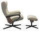 Stressless® by Ekornes® Customizable Wing Small Manual Recliner and Ottoman with Cross Base-1
