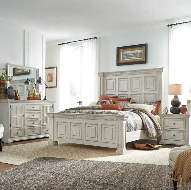 Liberty Furniture Big Valley 4-Piece Whitestone King Panel Bedroom Set-1