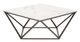 Zuo® Modern Tintern White Marble Coffee Table with Antique Brass Base-2