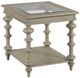England Furniture Tigbee Glass Top Rectangular End Table with White Oak Base-0