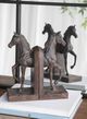A & B Home Dark Bronze Trotting Horse Bookends-5