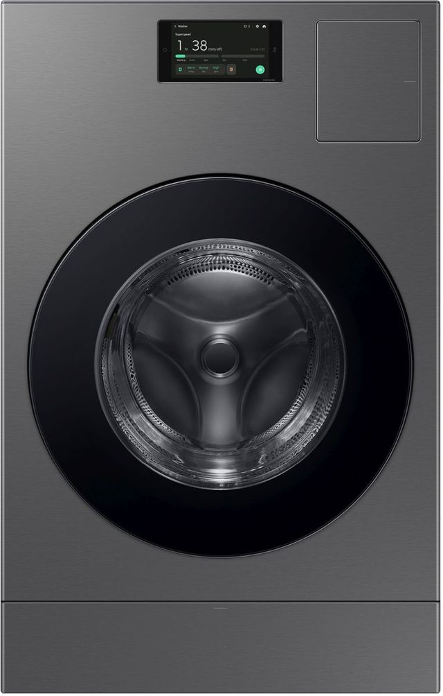 Samsung bespoke 5 3 cu ft dark steel washer dryer combo fischer