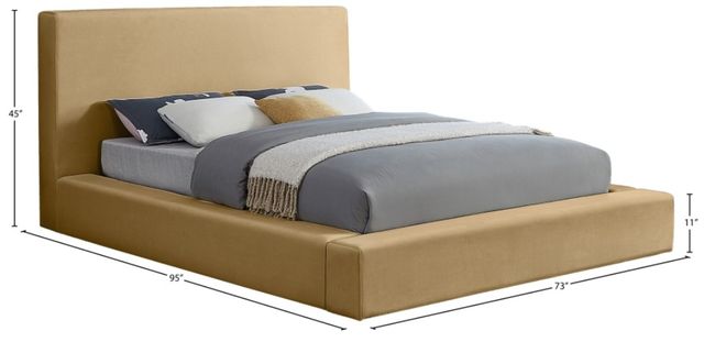 Meridian Furniture Dorian Camel Queen Upholstered Panel Bed-2