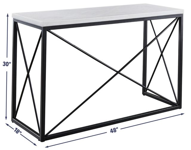 Steve Silver Co. Skyler White Sofa Table with Black Base-2