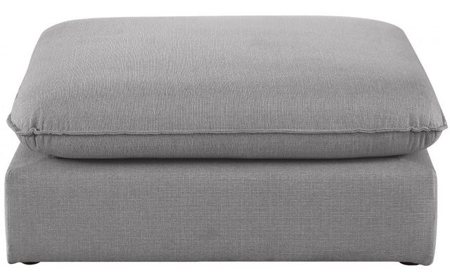 Meridian Furniture Mackenzie Grey Linen Textured Modular Ottoman-1
