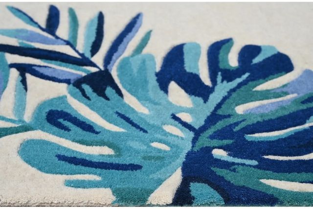 KAS Rugs Cove Blue/Ivory Tropics 5'x8' Area Rug-3