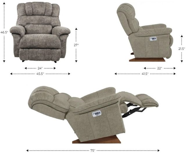 La-Z-Boy® Randell Cream Power Rocking Recliner with Headrest and Lumbar-3