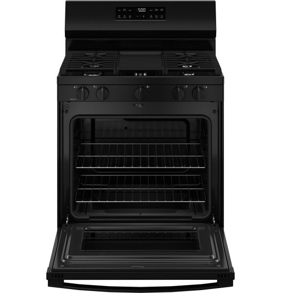 GE® 500 Series 30" Black Freestanding Gas Range-2