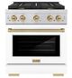 ZLINE Autograph Edition 30" Stainless Steel Pro Style Gas Range with White Matte Door-0