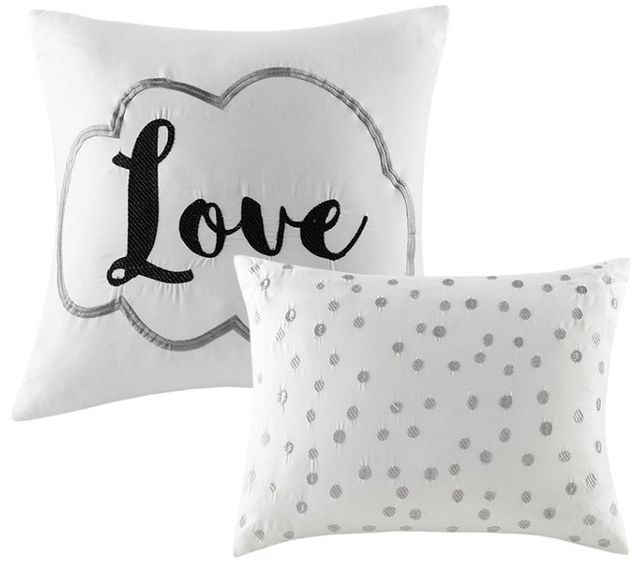 Olliix by Intelligent Design Felicia Raina Grey and Silver Full/Queen Metallic Printed Comforter Set-1