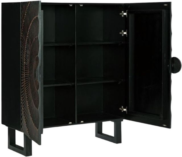 Signature Design by Ashley® Fosterman Distressed Black Accent Cabinet-2