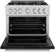 ZLINE Classic Series 36" Stainless Steel Pro Style Dual Fuel Range with Black Matte Door-3