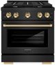 ZLINE Autograph Edition Paramount 30" Black Stainless Steel Pro Style Dual Fuel Range with Polished Gold Accents-0