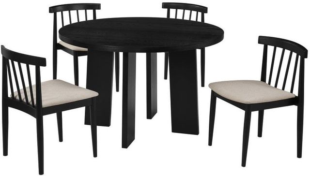 Coaster® Strouse 5-Piece Black/Wheat Dining Table Set-0