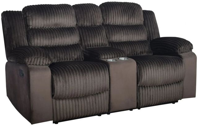 New Classic® Home Furnishings Willow Brown Dual Manual Reclining Console Loveseat-0