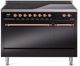 Ilve® Nostalgie II Series 48" Glossy Black Pro Style Induction Range-0