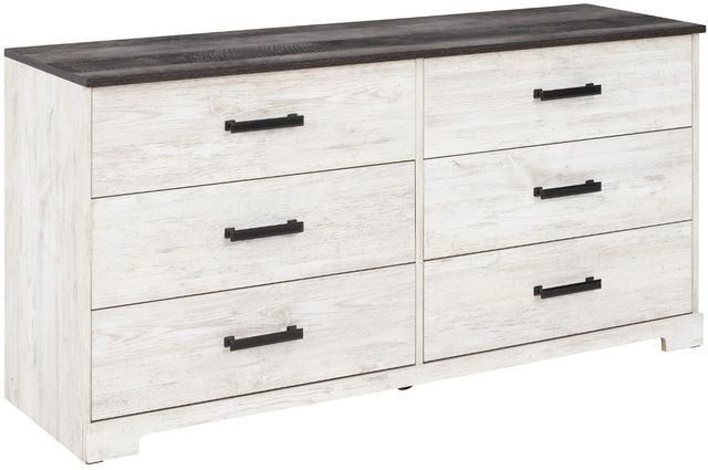Signature Design by Ashley® Shawburn 4-Piece Whitewash/Charcoal Gray Queen Platform Bed Set-2