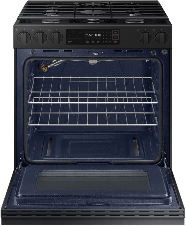 Samsung Bespoke 30" Matte Black Steel Slide In Gas Range-3
