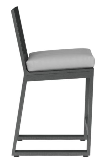 Sunset West Redondo Slate Aluminum Outdoor Bar Stool with Cast Silver Cushion-1