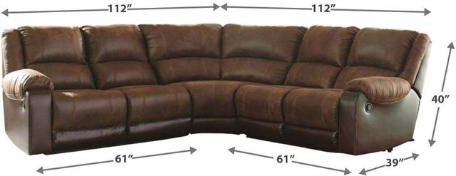 Signature Design by Ashley® Nantahala 5-Piece Coffee Reclining Sectional-1