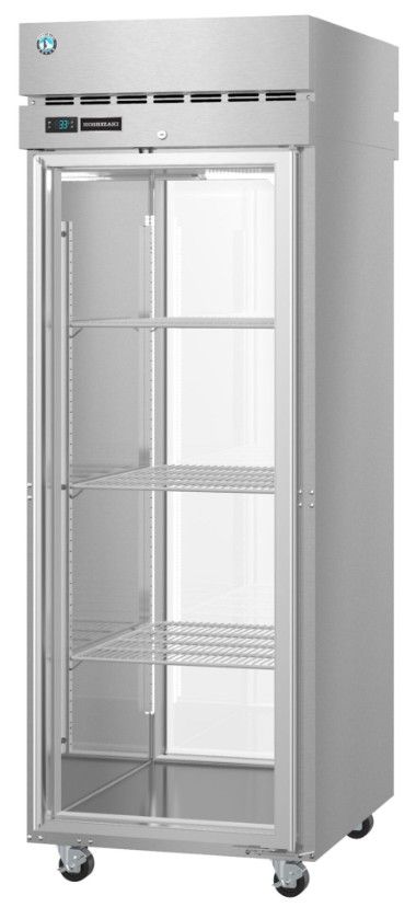 Hoshizaki Steelheart® 28" 24.2 Cu. Ft. Stainless Steel Single Section Pass Thru Upright Freezer with Full Glass Doors and Lock-3