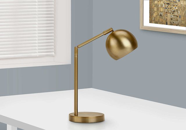 Monarch Specialties Inc. 19"H Gold Metal Table Lamp-3