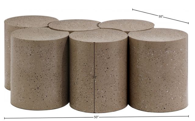 Meridian Furniture Dimple 6-Piece Taupe 20'' Modular Coffee End Table Set-3
